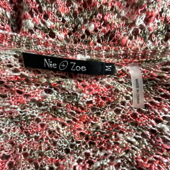 Nic + Zoe Womens V-Neck Short Sleeve Knitted Cardigan Sweater Medium Multicolor - Picture 3 of 7